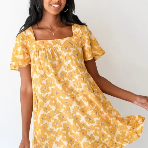 Sunshine pleated mini dress- Yellow