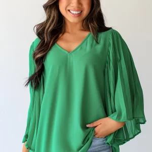 Jade frills top- Green